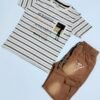 Summer Casual Outfit for Baby Boys – Soft Cotton Tee Shirt & Camel Jeans Pants Set