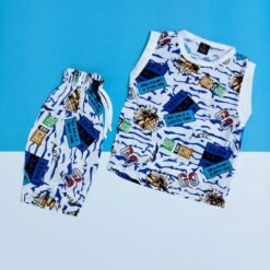 Kids' Printed Sleeveless Nightwear Summer Suit