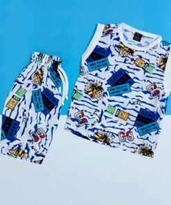 Kids' Printed Sleeveless Nightwear Summer Suit