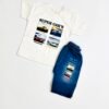 Super Cars summer Tee,s with jeans printed shorts