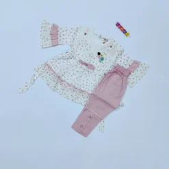 Light pink Floral Frock with Capri for Little Princess