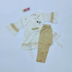 Creamy Floral Frock with Capri for Little Princess