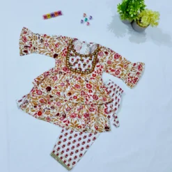 Fancy Floral Frock with Capri For Little girls.