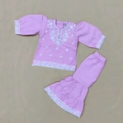Embroided shirt with shararah For little girls