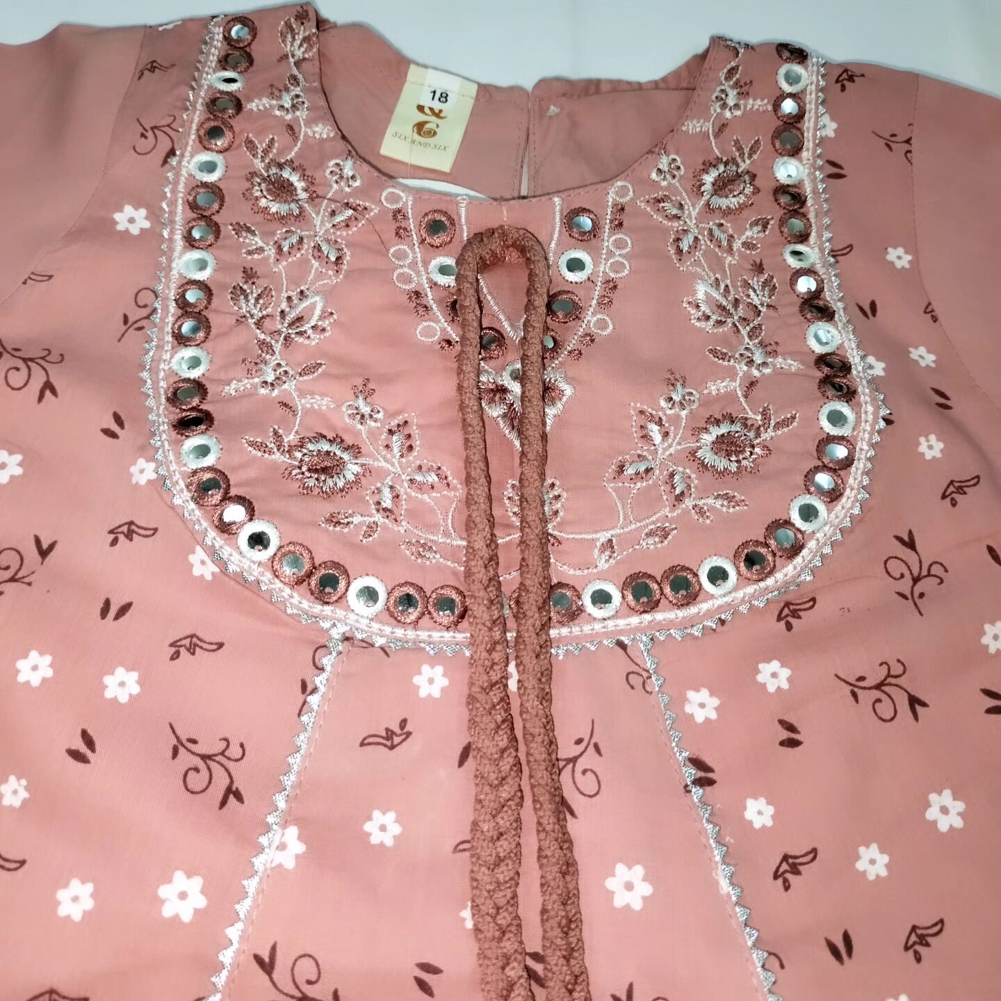 Embroided Floral Frock For Little Girls - Image 2