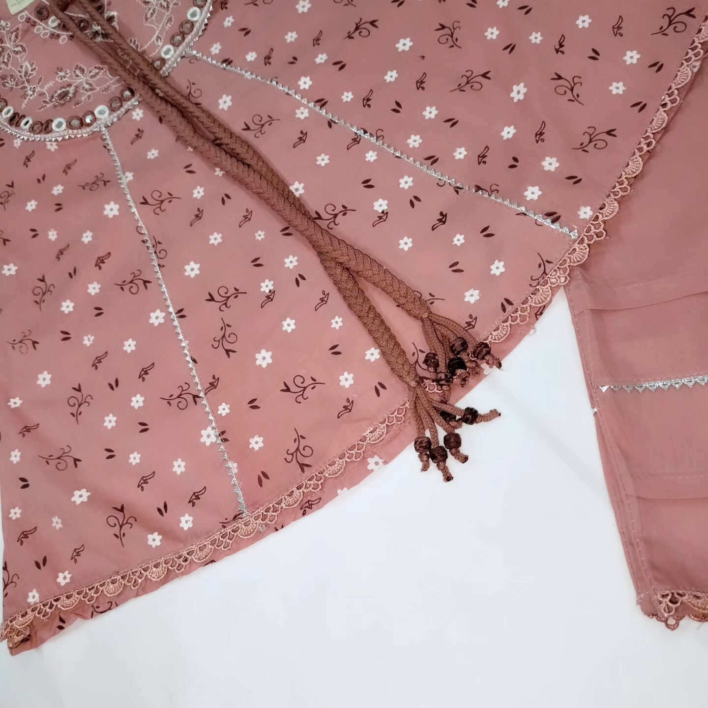 Embroided Floral Frock For Little Girls - Image 3