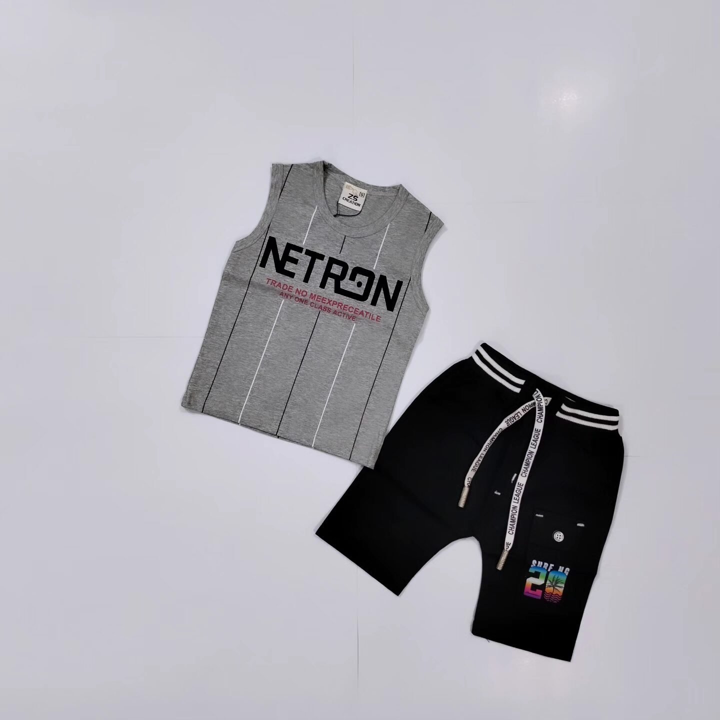 Netron half sleeves summer knicker shirt for kids - Image 2