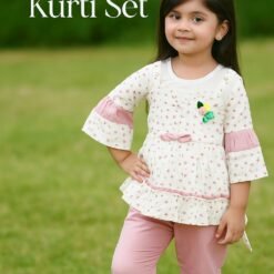 Light pink Floral Frock with Capri for Little Princess