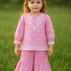 Alternative view of Embroided shirt with shararah For little girls