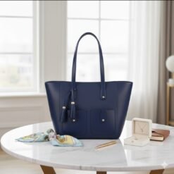 Double Tone double pocket premium navy blue bag