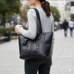 Alternative view of Double Tone double pocket premimum Black bag
